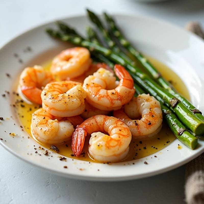 Pan-Seared Citrus Shrimp with Roasted Asparagus