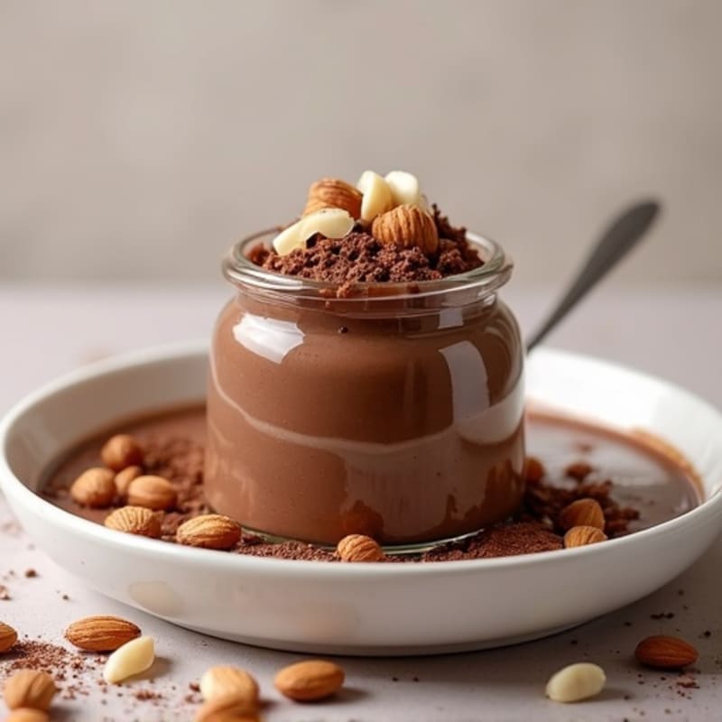 Silky Chocolate Protein Pudding with Almonds