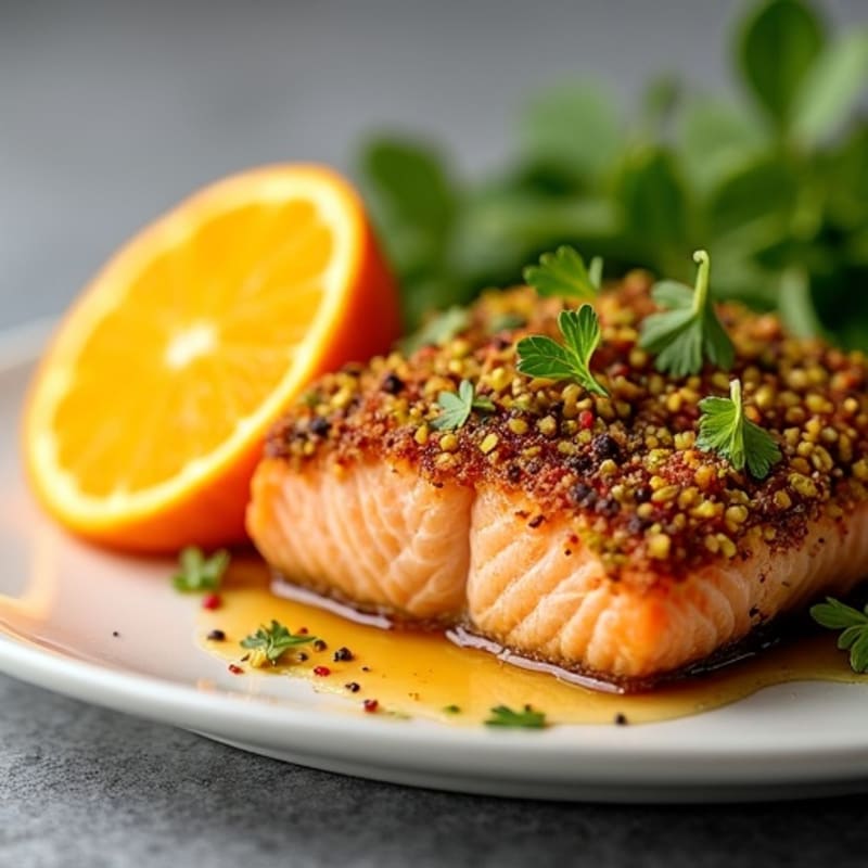 Crispy Pistachio-Crusted Salmon with Citrus-Ginger Glaze