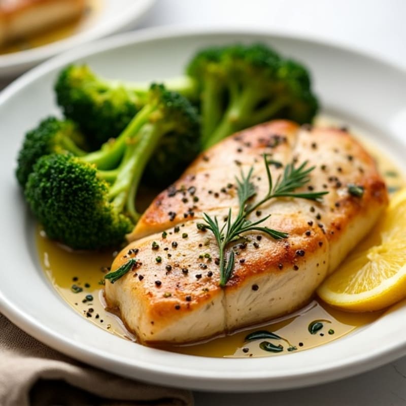 Sheet Pan Lemon Herb Chicken Tenderloin with Roasted Broccoli