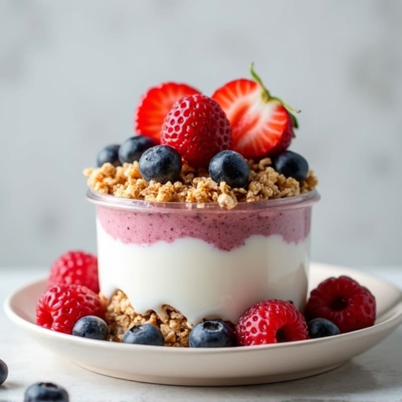 Greek Yogurt Parfait with Protein Granola and Berries