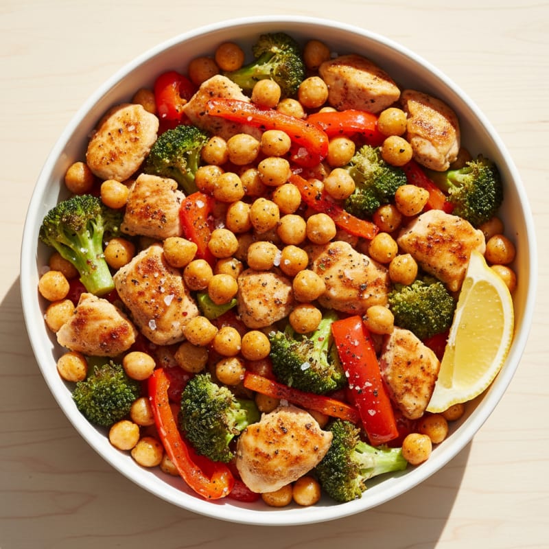 Crispy Roasted Chickpea and Veggie Bowl