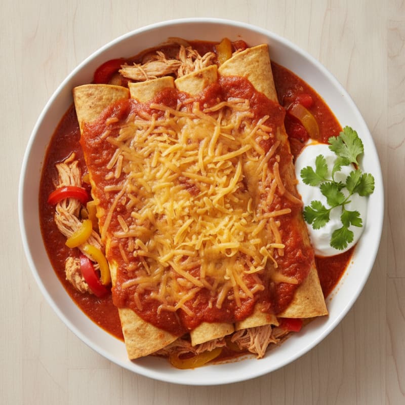 Chicken Enchiladas with Red Chili Sauce