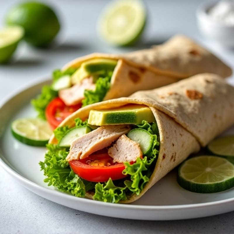 Lean Turkey Avocado Wrap with Crisp Veggies