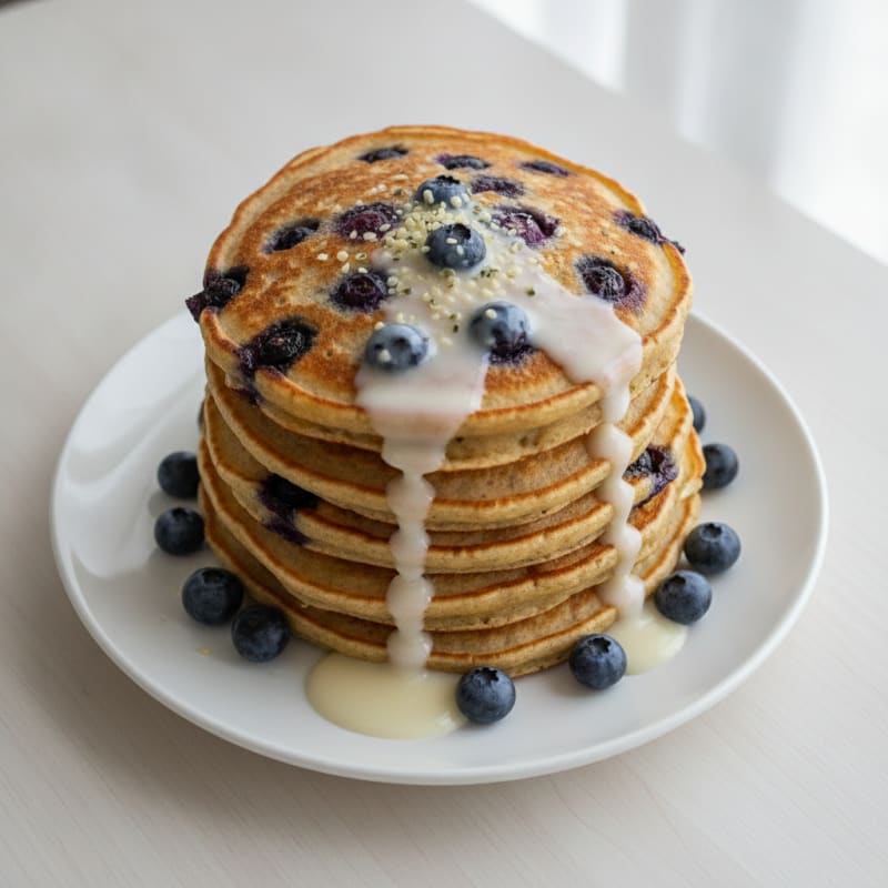 High-Protein Blueberry Oat Pancakes