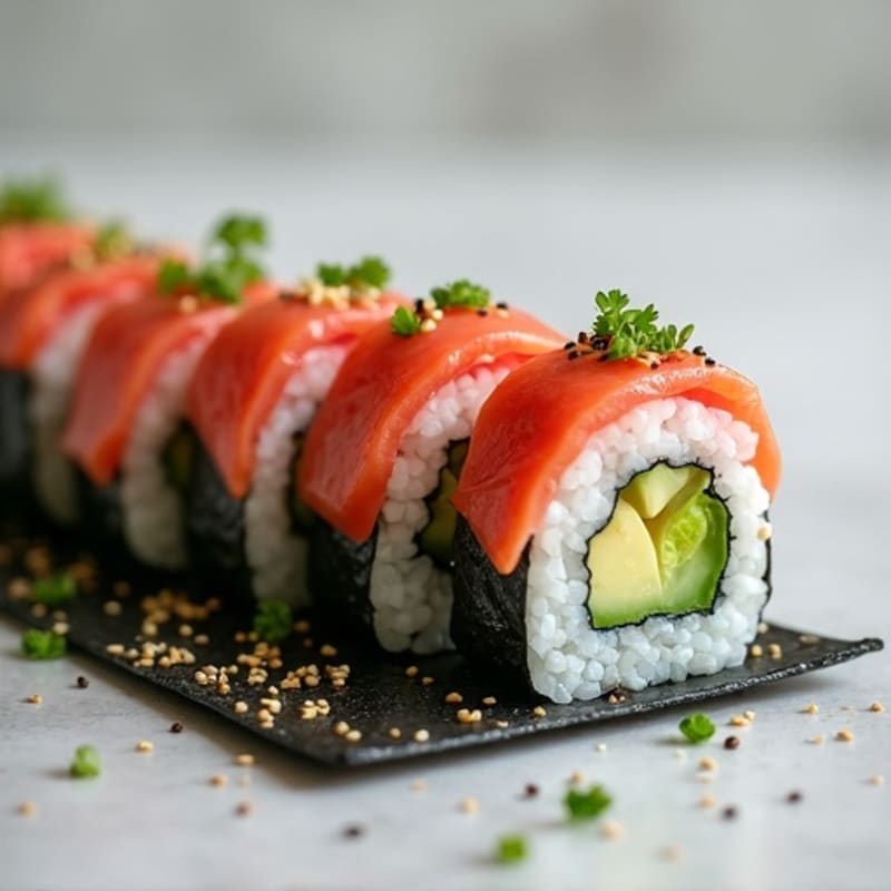 Fresh Tuna Avocado Roll with Crispy Cucumber