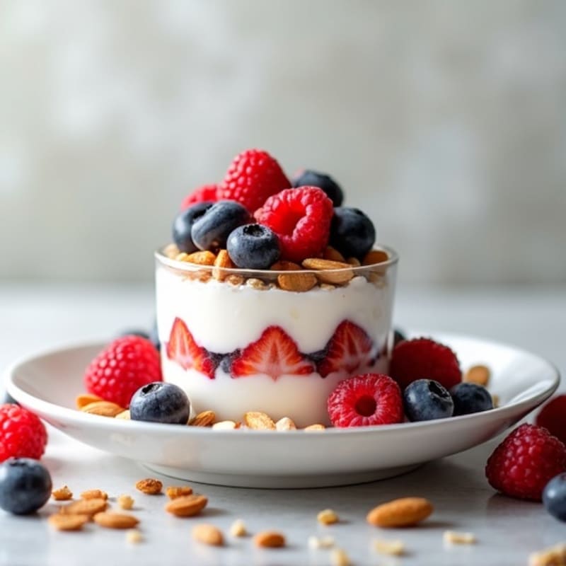 Greek Yogurt Protein Parfait with Mixed Berries