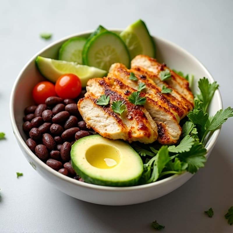 Chicken and Black Bean Power Bowl with Creamy Avocado