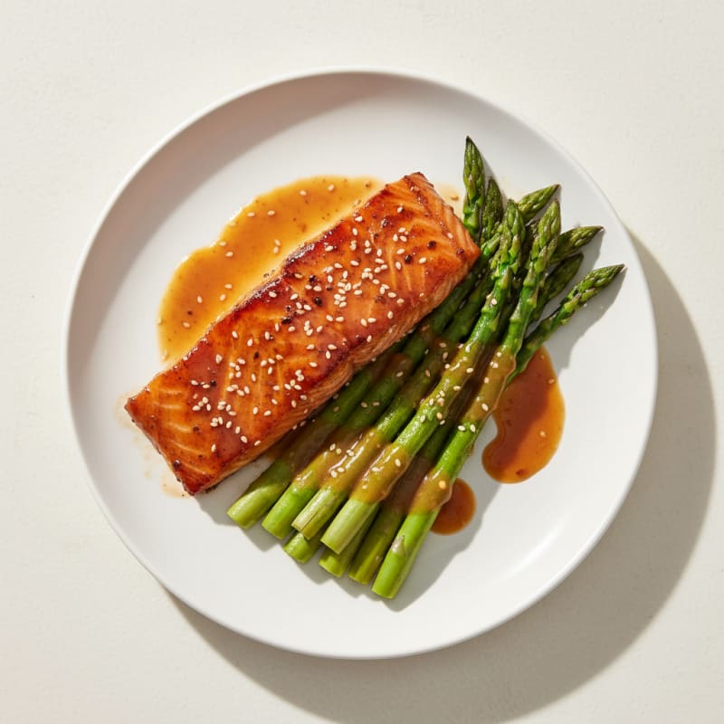 Teriyaki Glazed Salmon with Asparagus