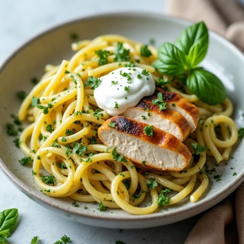 Creamy Pesto Chicken Pasta with Fresh Herbs