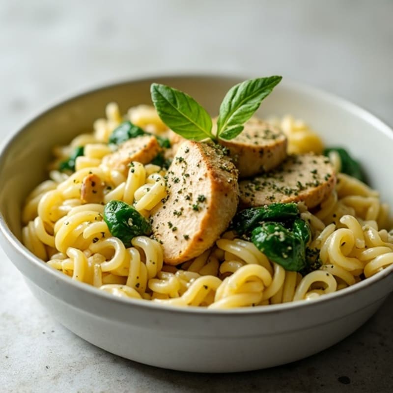 Creamy Garlic Chicken Pesto Pasta