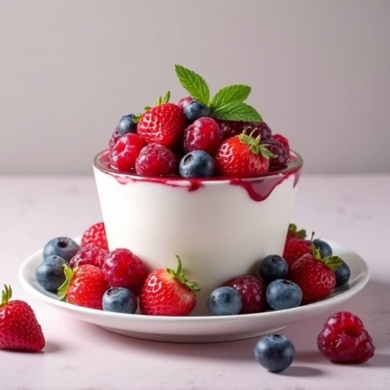 Greek Yogurt Protein Mousse with Mixed Berries