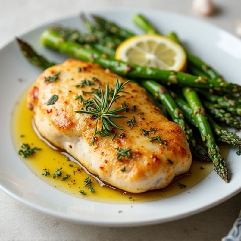 Lemon-Herb Baked Chicken with Roasted Asparagus