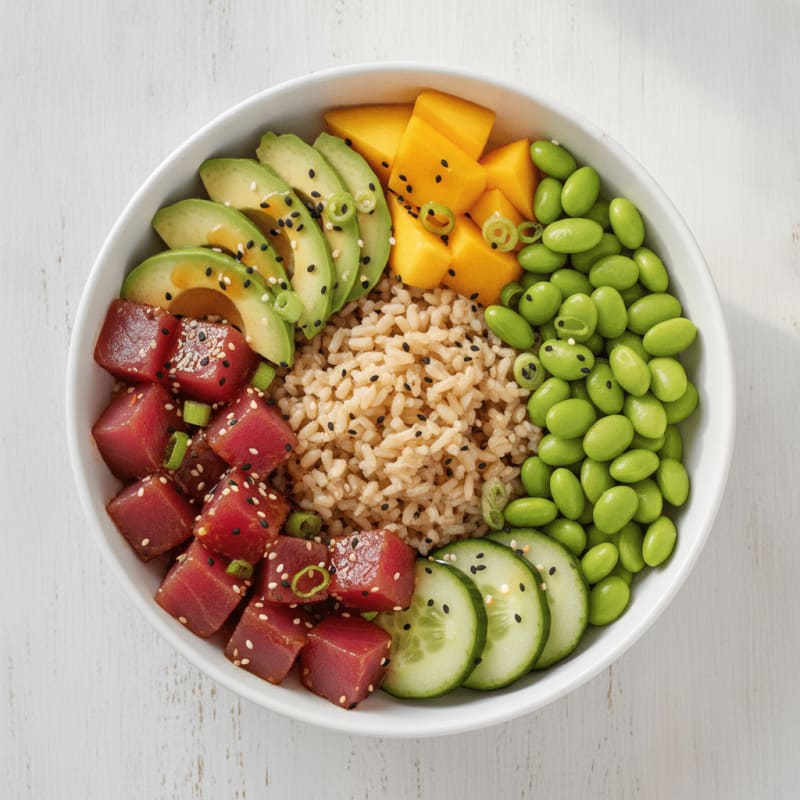 Ahi Tuna Poke Bowl with Tropical Fruit