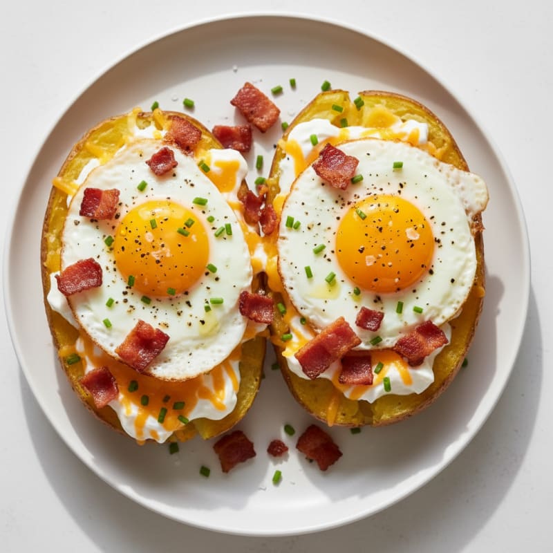 Crispy Bacon Cheddar Stuffed Potatoes