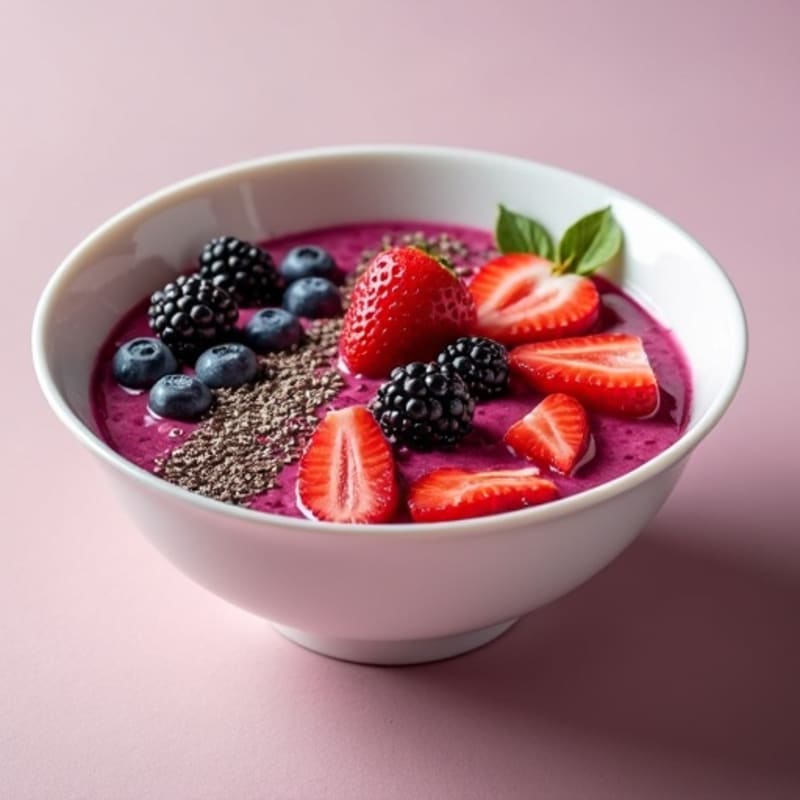 Creamy Triple Berry Protein Smoothie Bowl