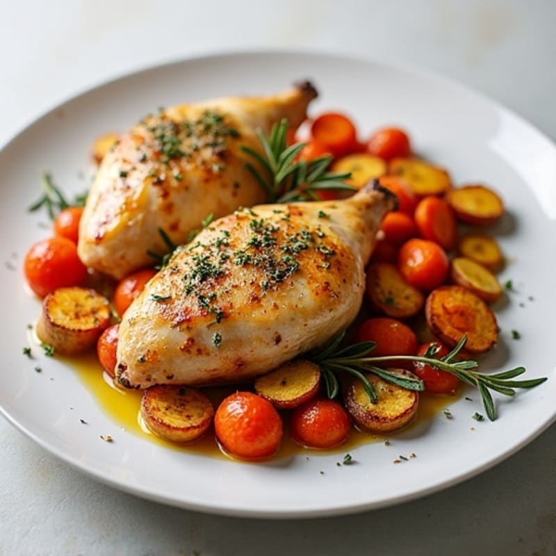 Herb-Roasted Chicken with Roasted Root Vegetables