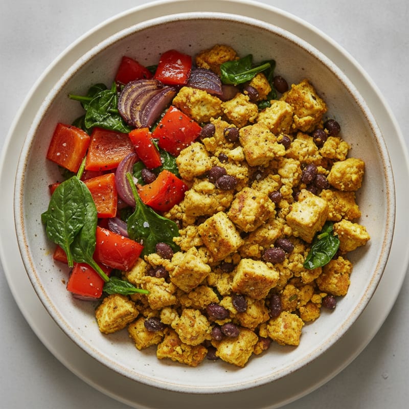 Savory Tofu Scramble with Roasted Vegetables