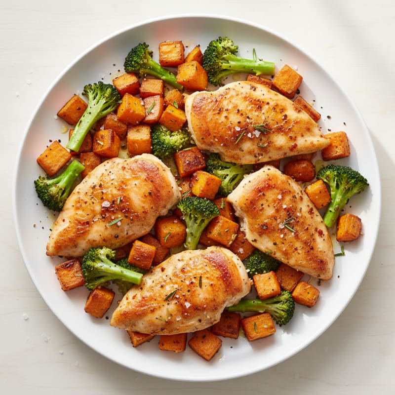 Crispy Roasted Chicken and Sweet Potatoes