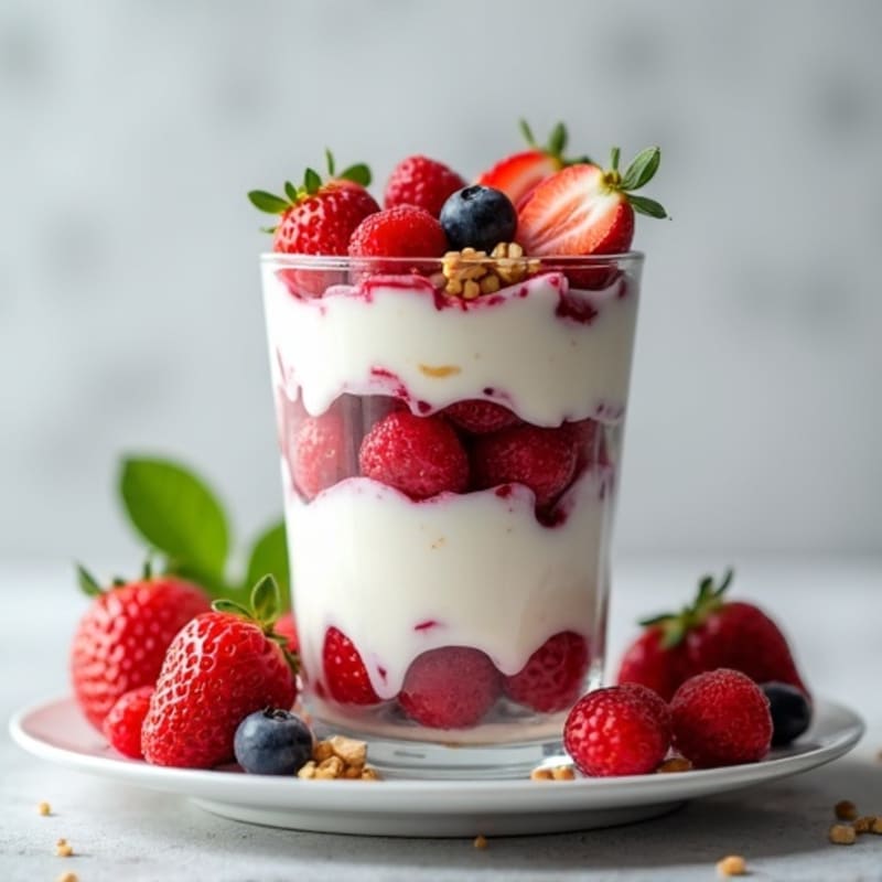 Greek Yogurt Protein Parfait with Berries and Almond Butter