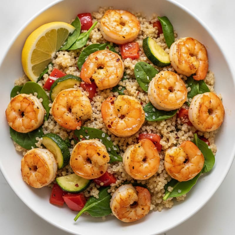 Garlic Shrimp Quinoa Power Bowl