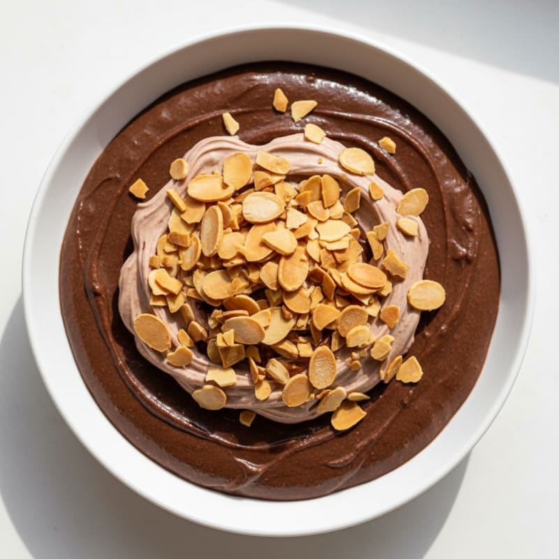 Silky Chocolate Protein Pudding with Almonds