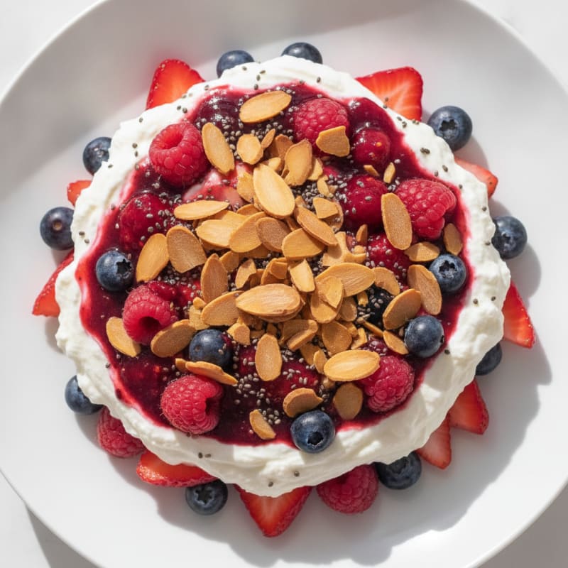 Greek Yogurt Protein Parfait with Mixed Berries
