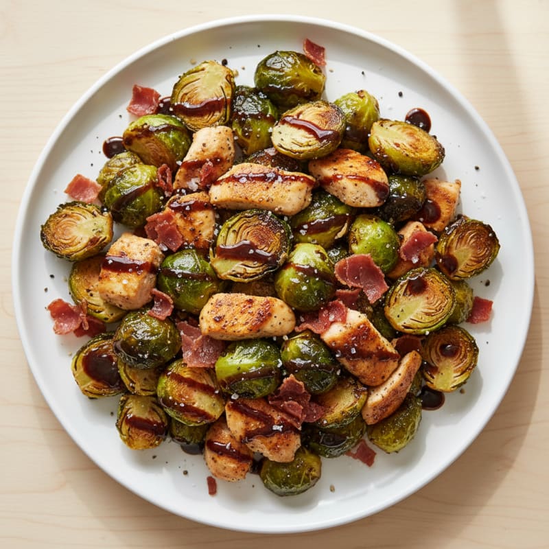 Balsamic-Glazed Brussels Sprouts with Prosciutto