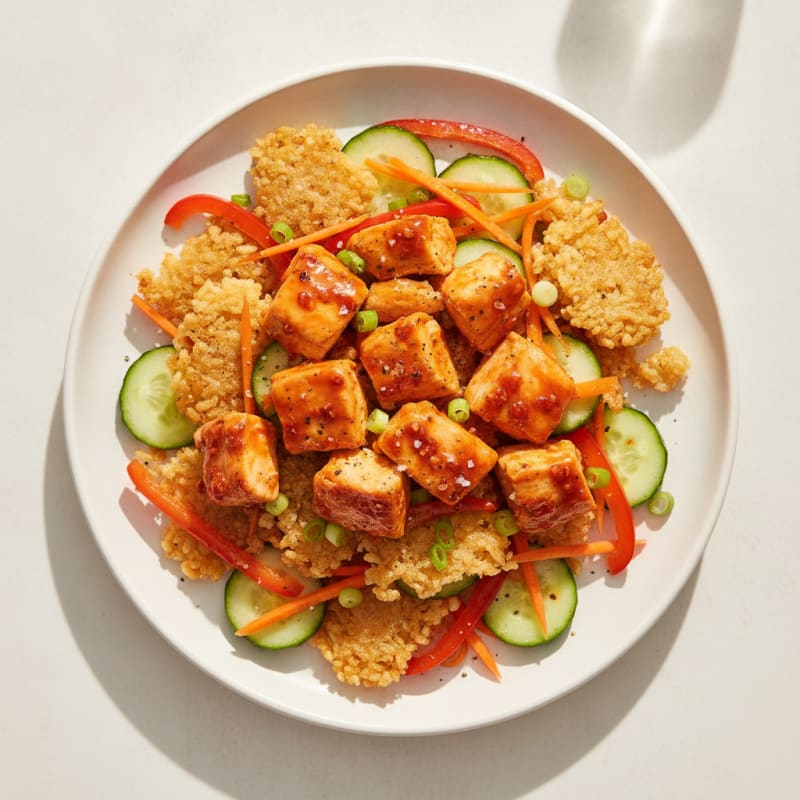 Sweet Chili Chicken Crispy Rice Salad