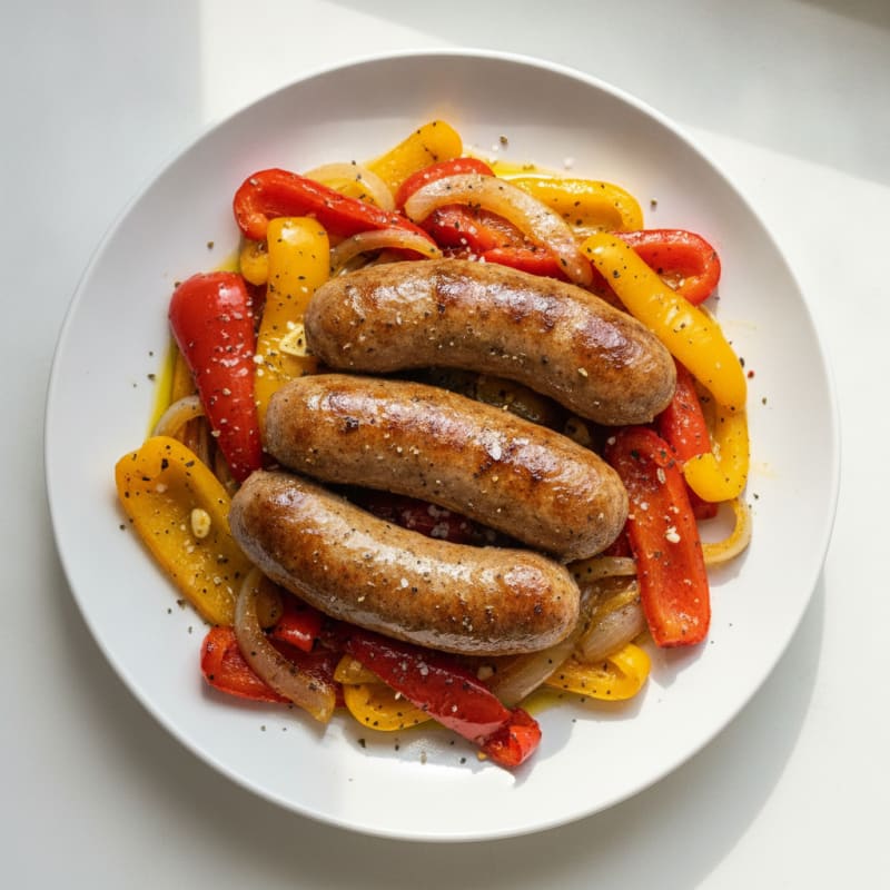 Venison Sausage with Roasted Peppers