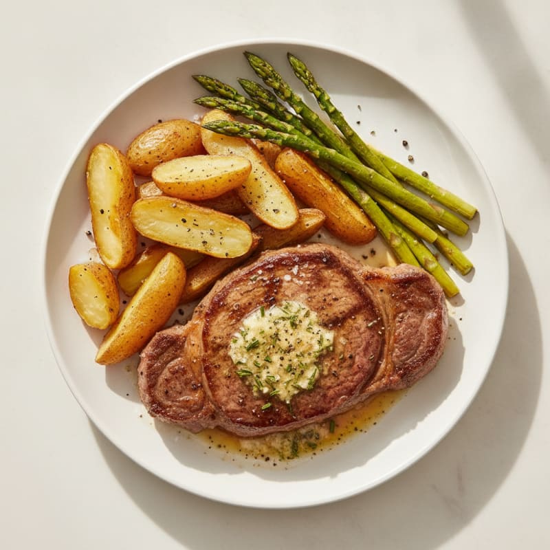 Pan-Seared Steak with Garlic Herb Butter