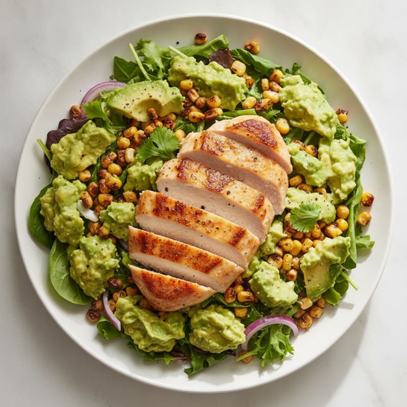 Roasted Corn and Guacamole Salad