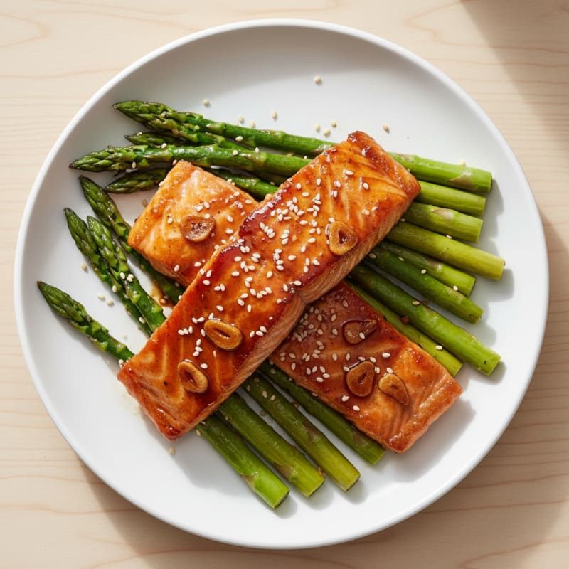 Teriyaki Glazed Salmon with Asparagus