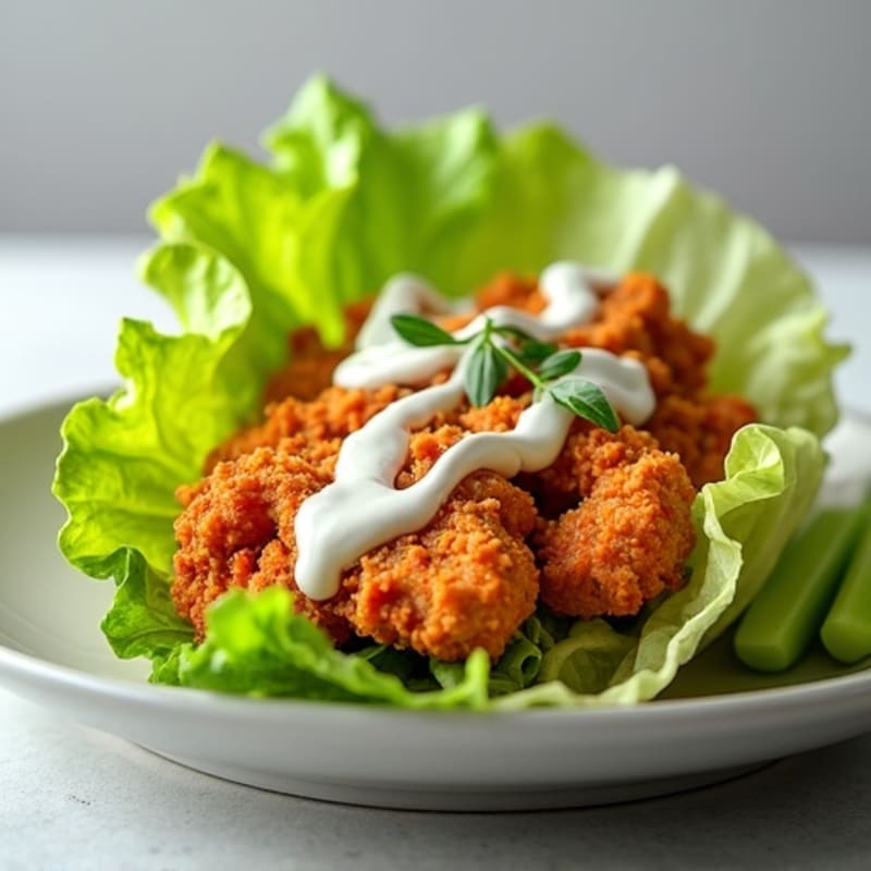 Crispy Buffalo Ranch Chicken Lettuce Wrap