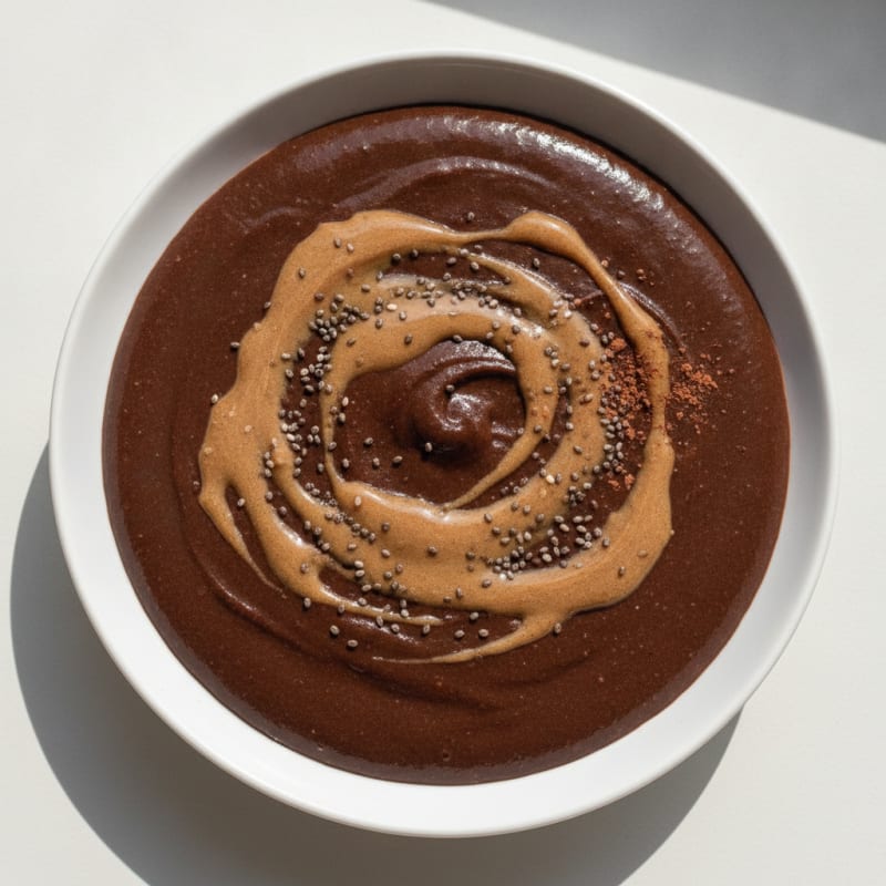 Silky Chocolate Protein Pudding with Chia and Almond Butter