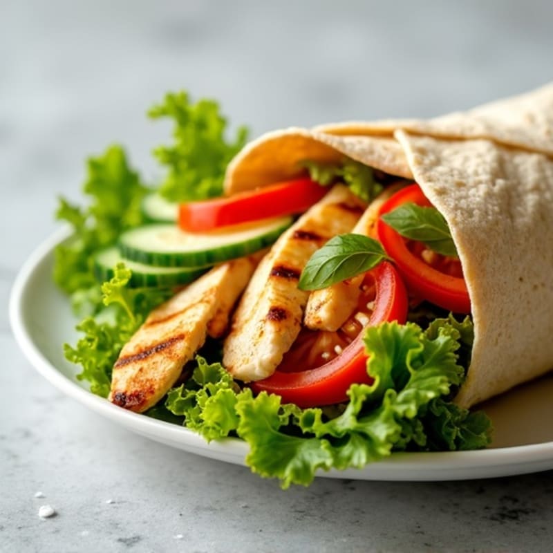 Fresh Grilled Chicken and Crisp Veggie Wrap