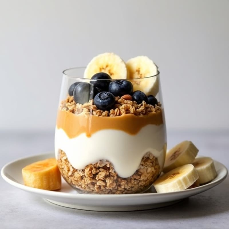 Creamy Greek Yogurt Parfait with Protein Granola and Almond Butter