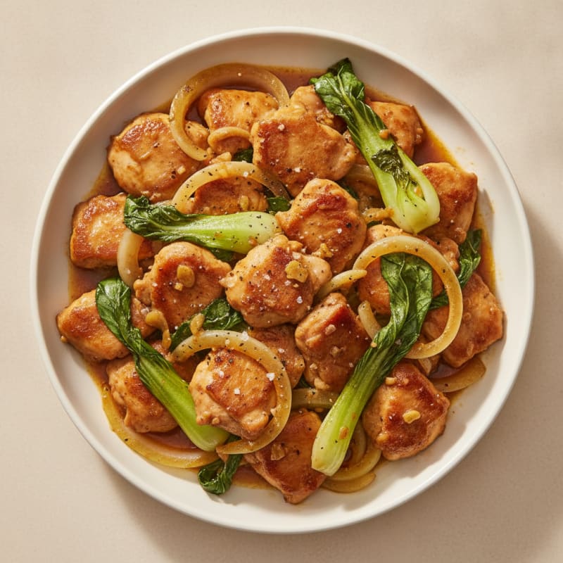 Ginger Chicken Thigh Stir-Fry with Onions
