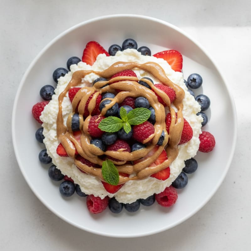 Greek Yogurt Protein Parfait with Mixed Berries and Almond Butter