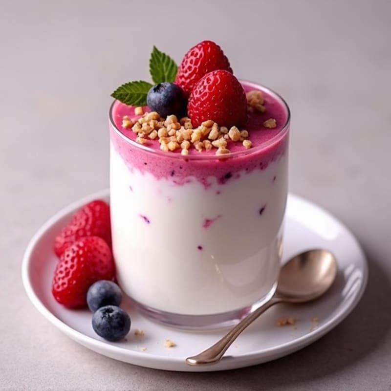 Silky Greek Yogurt Protein Mousse with Mixed Berries