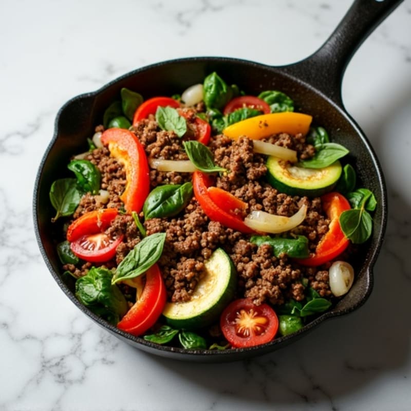Lean Ground Beef and Vegetable Skillet