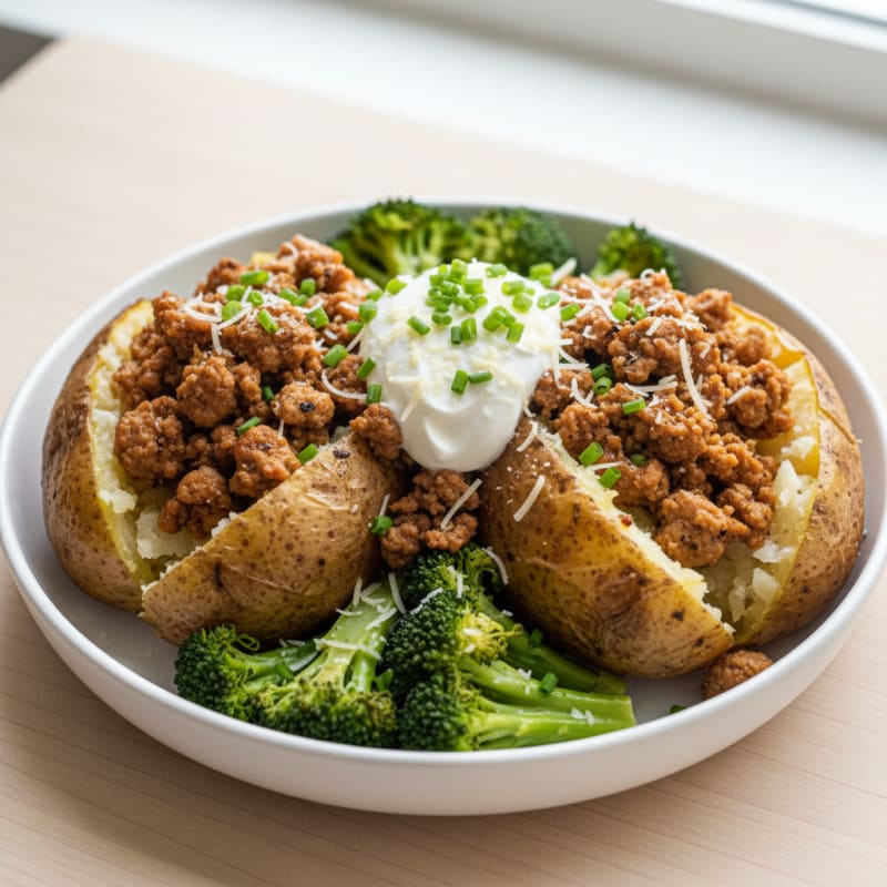 Loaded Baked Potatoes with Savory Toppings