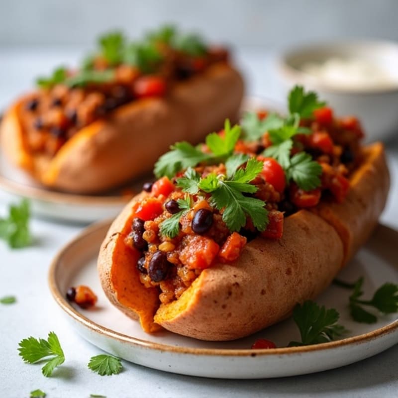 Lean Turkey Chili-Topped Sweet Potato Dogs
