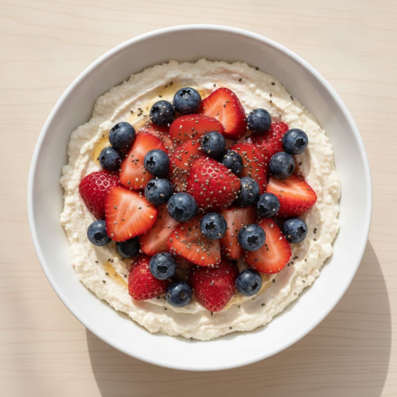 Greek Yogurt Protein Pudding with Fresh Berries