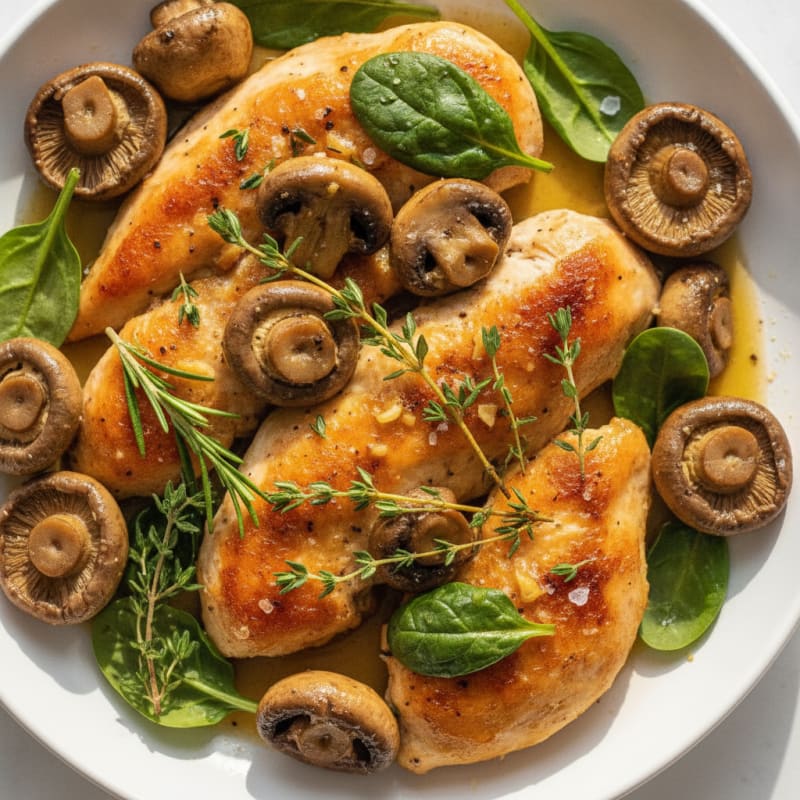 Garlic Butter Roasted Mushrooms with Herbs