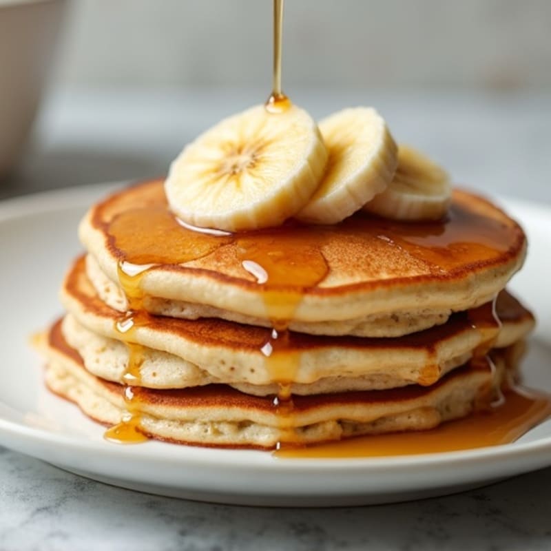 Fluffy Protein Pancakes with Caramelized Bananas
