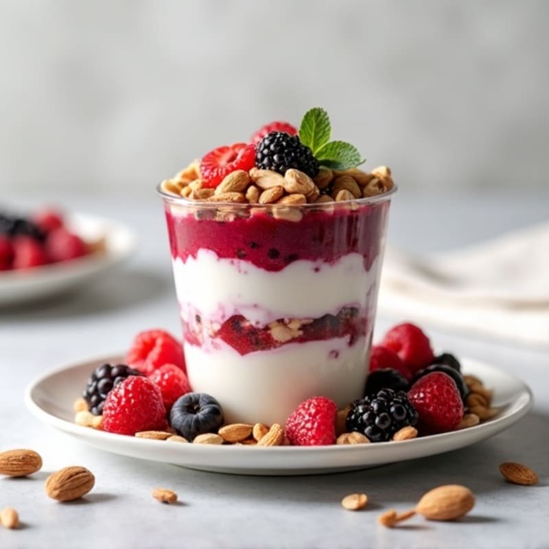 Greek Yogurt Protein Parfait with Berries and Almonds