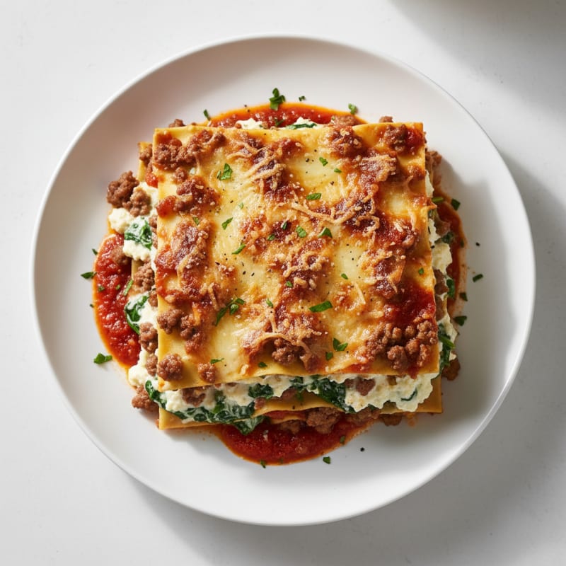 Creamy Baked Beef Lasagna with Ricotta