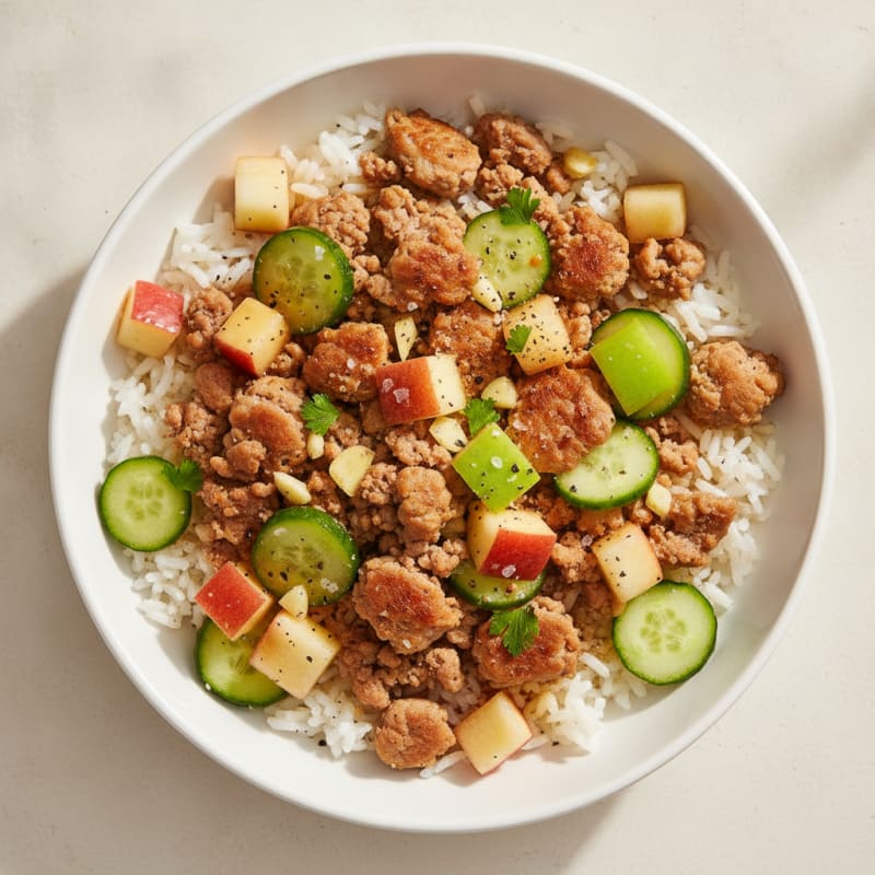 Ground Turkey and Apple Rice Bowl
