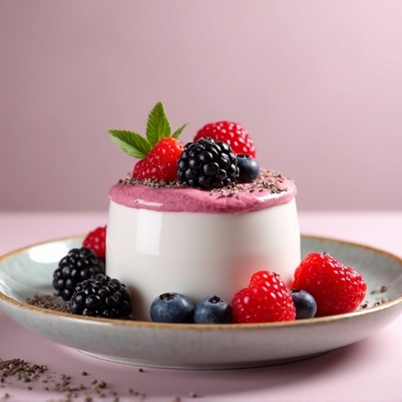 Greek Yogurt Protein Mousse with Mixed Berries